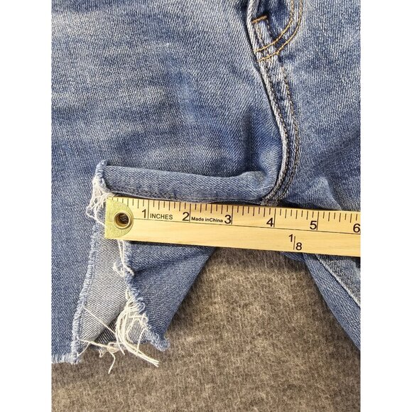 American Eagle Women's Blue Mom Short Cut Off Denim Jean High Rise Shorts Size 0 - Picture 9 of 9